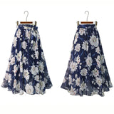 Plus Size Print Floral Skirt Women 2023 Summer