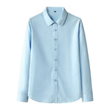 New Solid Color Men's Long-sleeved Shirt Business Casual