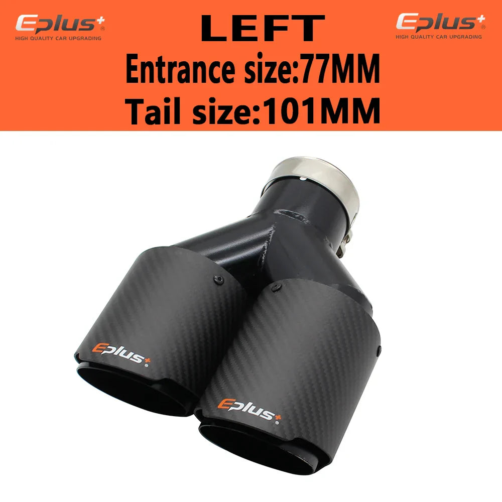 EPLUS Car Carbon Fiber Matte Muffler Tip Y