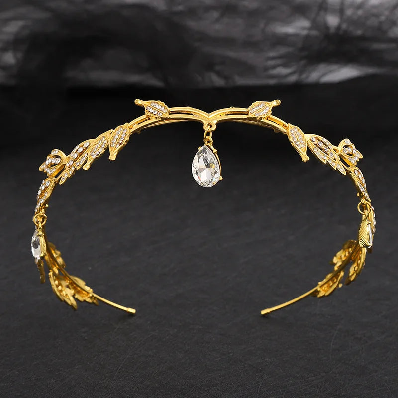 Luxury Gold Colors Rhinestone Tiaras Headbands for Women