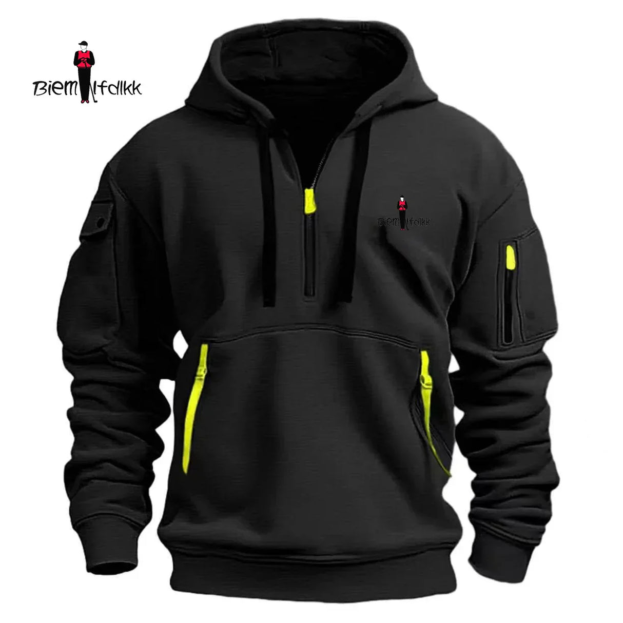 Biyin 2024 Cotton Dropped Shoulder Hooded Sweatshirt Men's