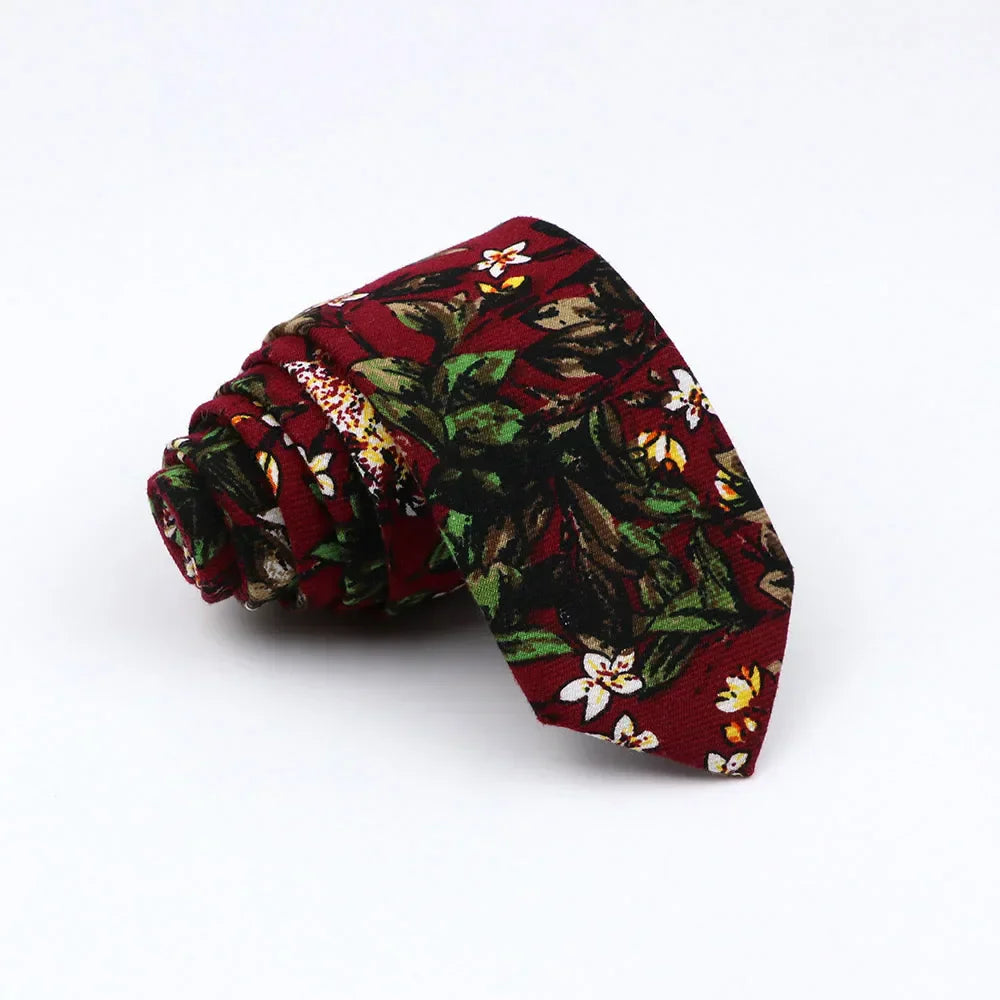 Mens Ties 6cm Classic Cotton Handmade Skinny Neck
