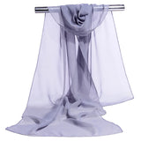 Korean Solid Color Transparent Chiffon Silk Scarf Summer