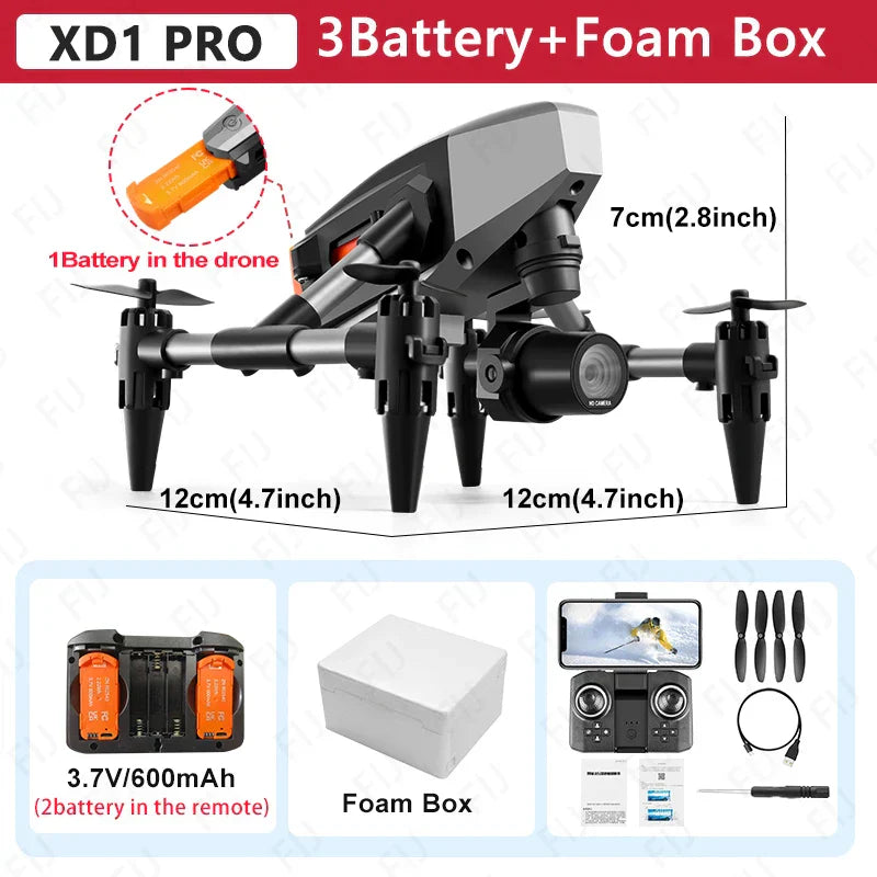 XD1 PRO Mini Drone 60g Weight Dual Camera