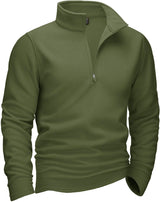 TACVASEN Quarter-Zip Pullover Tops Mens Turtleneck Fleece Sweatshirts