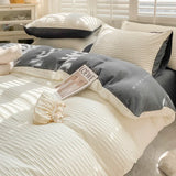 Seersucker Bedding Set Duvet Cover Flat Sheets Pillowcase