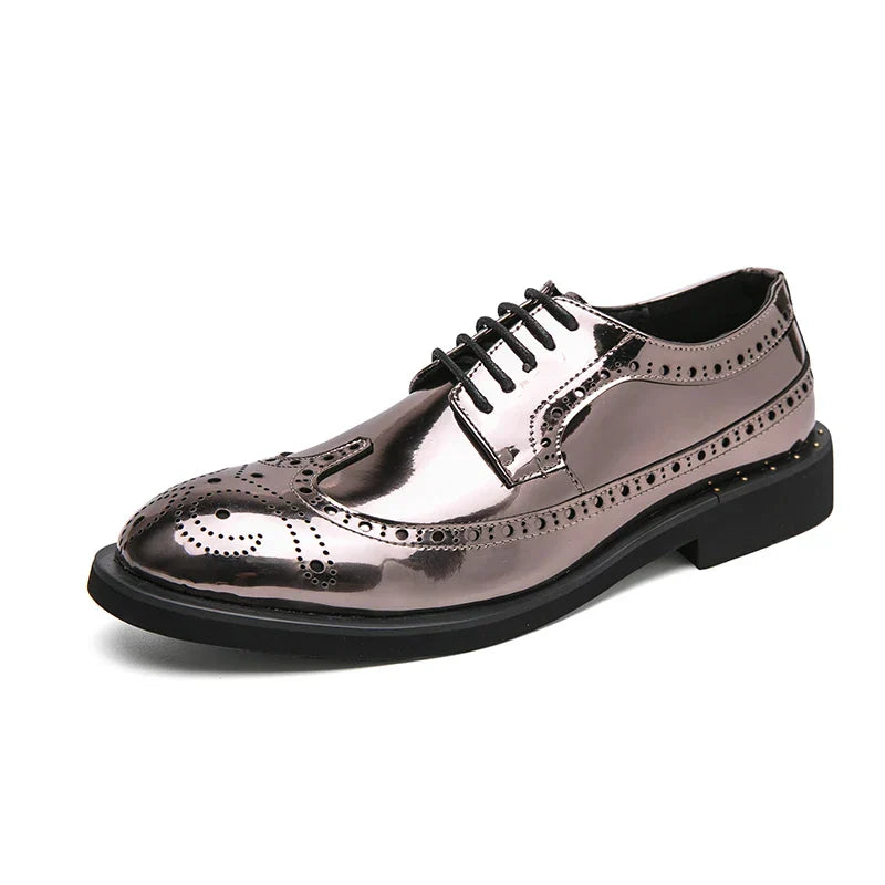 2023 Men's Casual Leather Brogues – Formal Oxford Shoes, Large Size 46