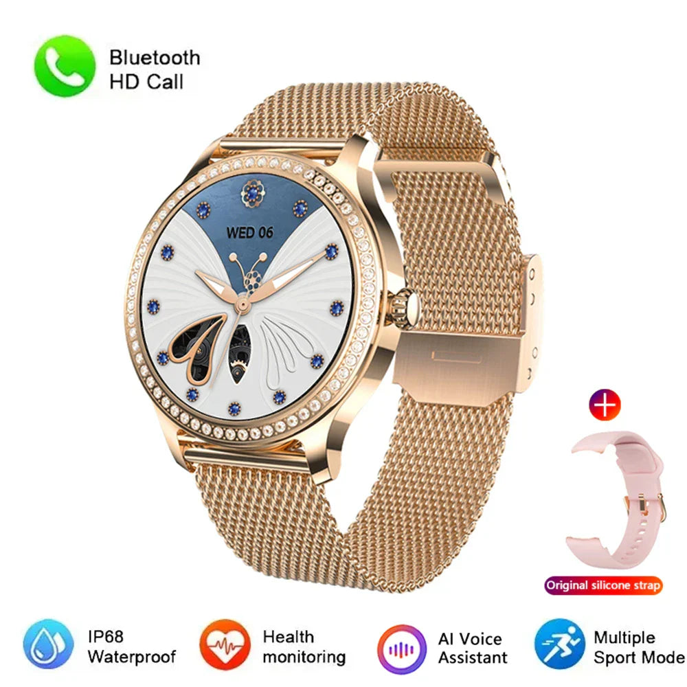 Diamond-studded Smart Watch 2024 For Women Lovely Steel