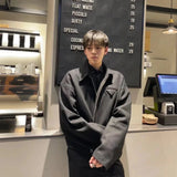 Gmiixder Short Lapel Jacket Men's Spring Autumn Vintage