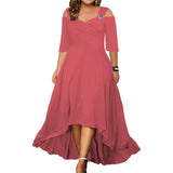L-5XL Summer Fashion Elegant Long Dress Plus Size