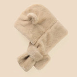 Winter Baby Hat Scarf One-Piece Faux Fur Infant