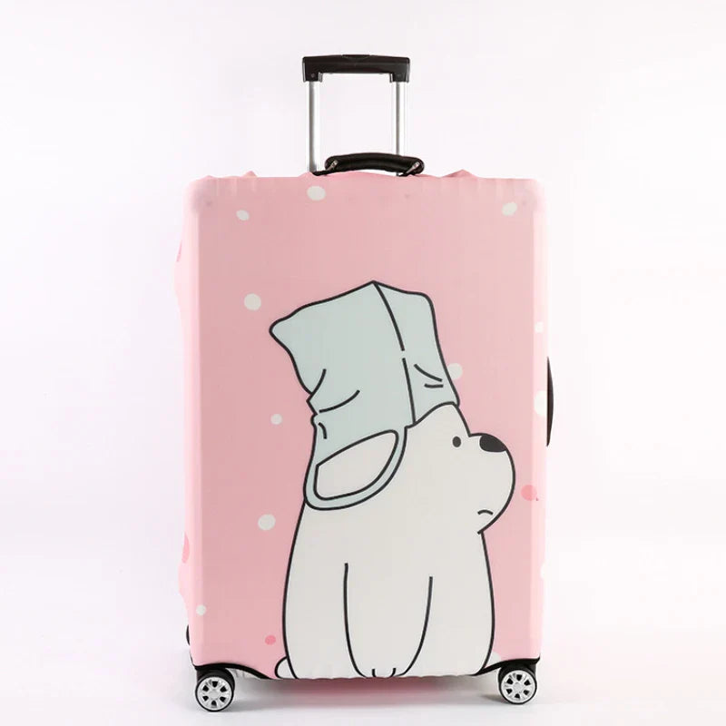 Luggage Protective Cover Bear Pattern Suitcase Dustproof Cover