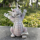 Resin Dragon Meditated Statue Courtyard Dragon Sculpture Dinosaur