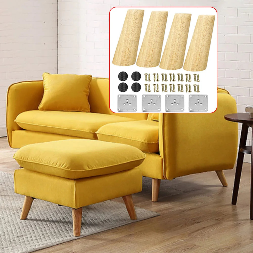 4pcs Cone Angled Furniture Legs Durable For Cabinet