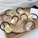 Fashion Metal Circle Ponytail Holder Hair Ropes Gothic
