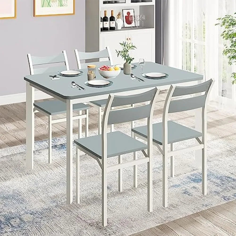 Dining Table Set for 4, Modern 5 Piece