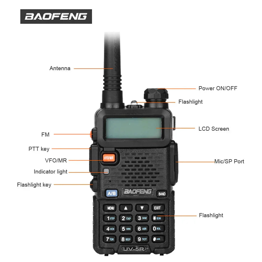 Baofeng UV 5R Walkie Talkie True 8W Portable