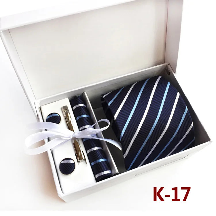 6piece Set Classic Printed DotsTies for Men Kerchief