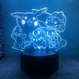 Pokemon Pikachu Charizard Anime Figures 3D Led Night