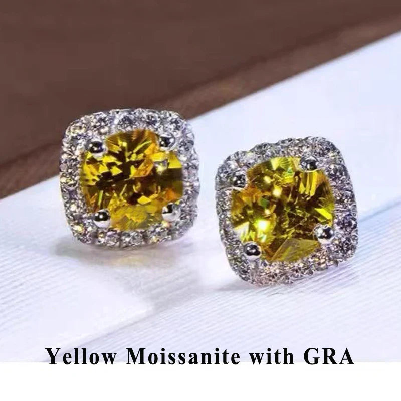 D VVS1 Moissanite Stud Earrings For Women 925