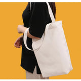 Large Capacity Canvas Shoulder Handbag Folding EcoFriendly Cotton