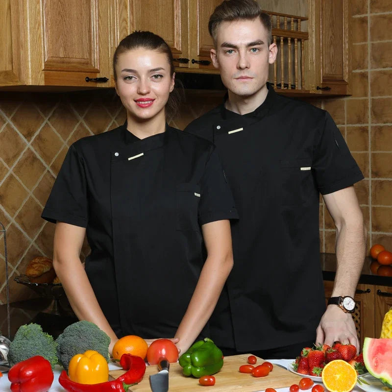 Unisex Chef Jacket ShortLong Sleeve Men Women Crossover