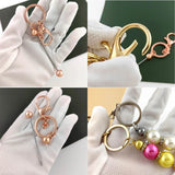 15Pcs Metal Beaded Keyring Beadable Bar Keychain Lobster