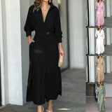 2023 Autumn Plus Size Women Dress Solid Casual
