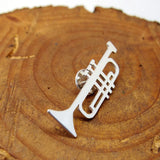 Musical Instrument Trumpet Brooch Pin Stainless Steel Mens