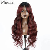 MIRACLE Synthetic Lace Front Wigs For Women Long