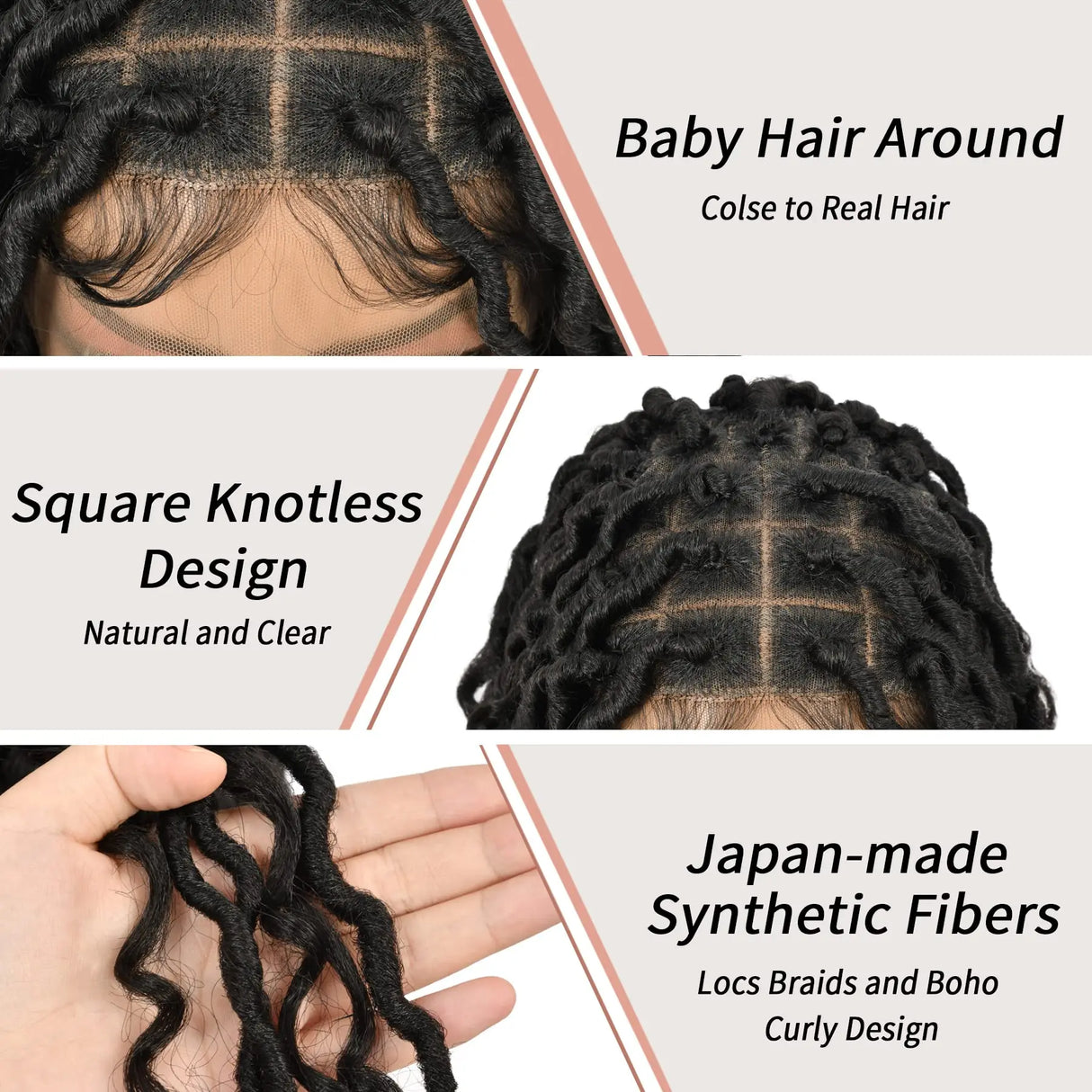 kalyss 32" Square Knotless Locs Briaded Wigs Full