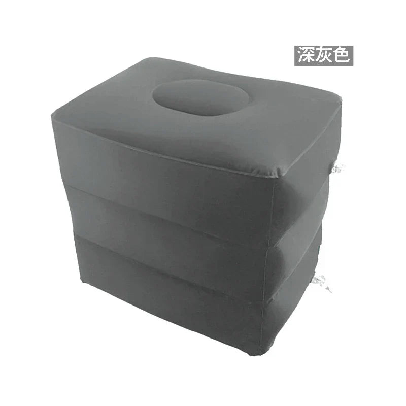 3 Layers Inflatable Travel Foot Rest Pillow Airplane