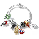 Cute Enamel Disney Princess Dress Charms Bracelet Women