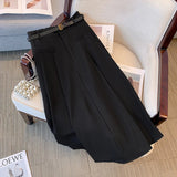 Plus-size women's black commuter skirt professional professional double