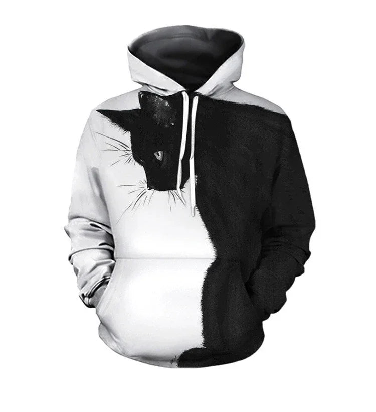 2024 New Arrival Black and White Cat 3D