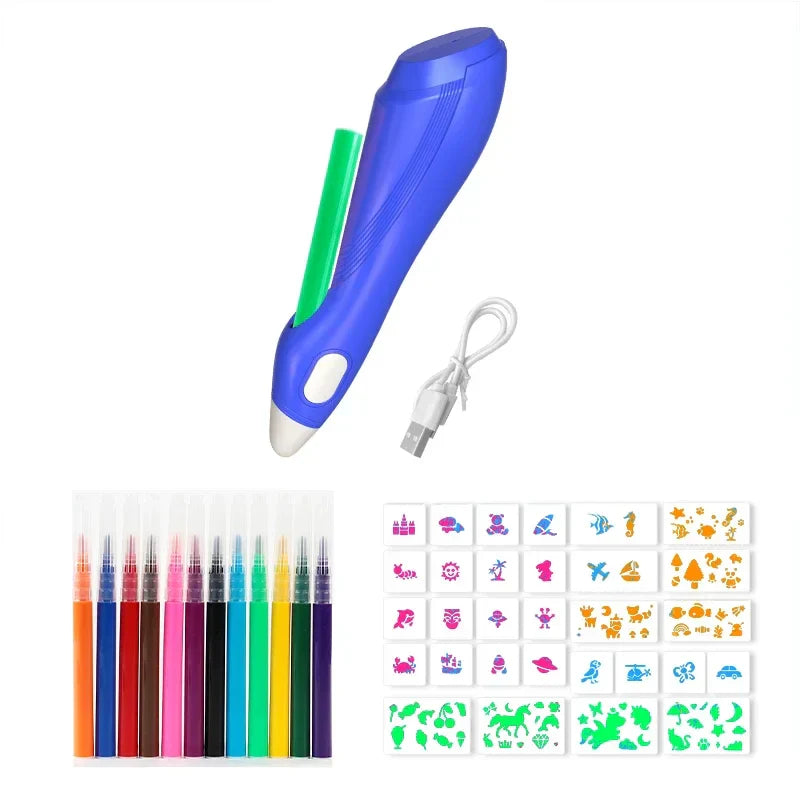 Electric Watercolor Spray Pen Children Hand-painted Color Paintbrush
