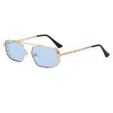 Vintage Red Rectangle Sunglasses Women Brand Steampunk Pink