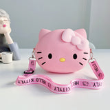 Hello Kitty Bag Kawaii Cartoon Shoulder Bag Silicone