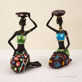 Creative Europe African Black Figure Sculpture Candle Holder,