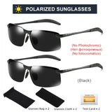 2PCS Photochromic Sunglasses Men Driving Chameleon Glasses Polarized