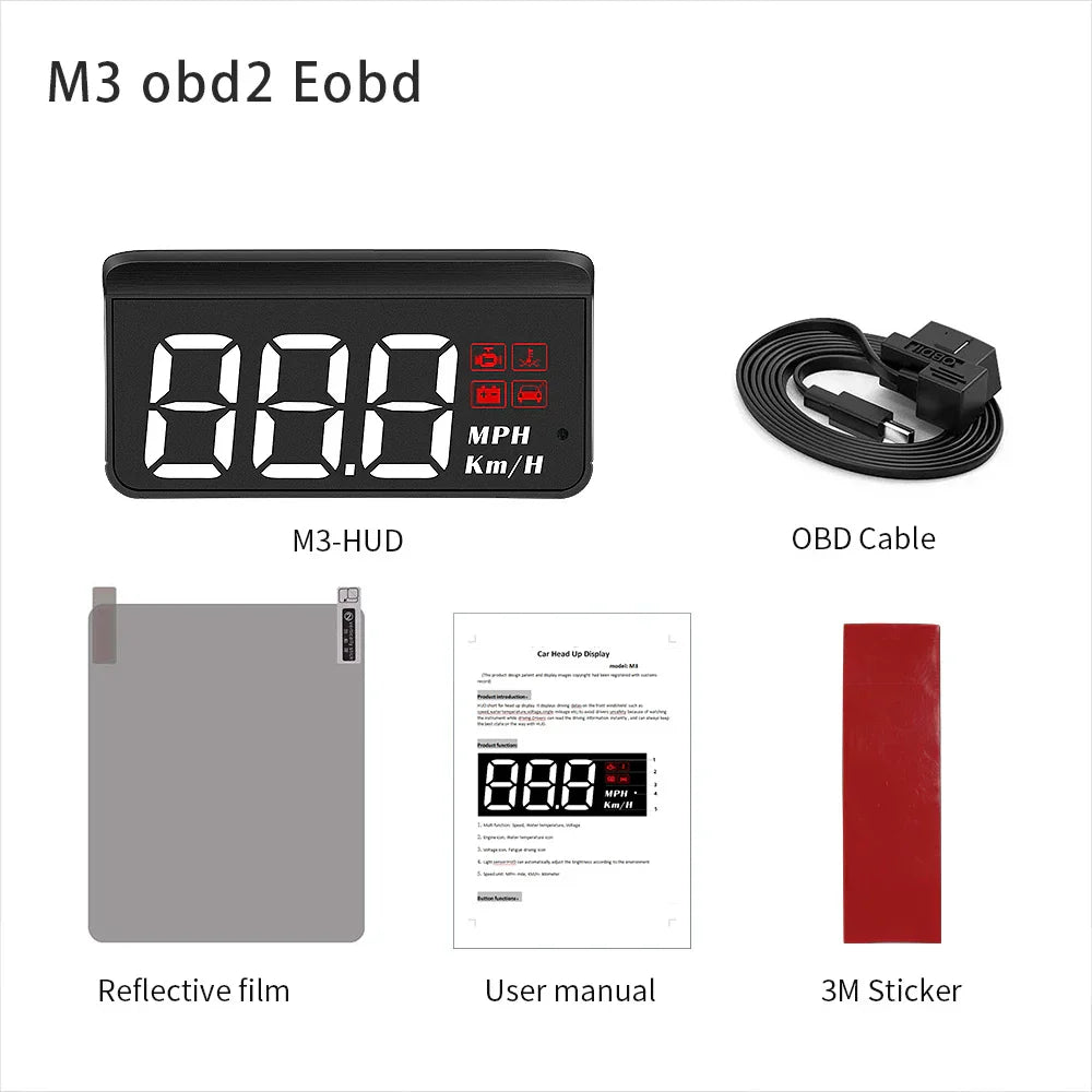 WYING M3 Auto OBD2 GPS Head-Up Display Auto Electronics HUD Projector Display Digital Car Speedometer Accessories For All Car