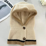 Korean Balaclava Beanie Cap Winter One Piece Knitted