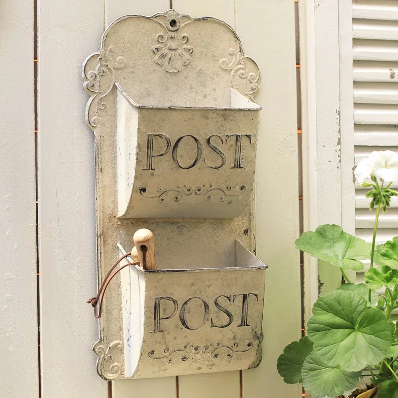 Outdoor Wall Mounted Mailbox Metal Letter Box French