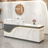 White Light Reception Desks Design Stylish Modern Luxury