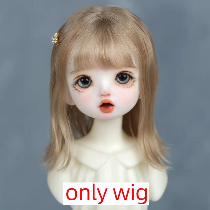 30cm Doll Wig Bangs Ponytail Curly Soft Mohair