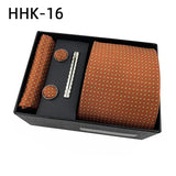 100Silk Feel Set Classic Ties for Men Kerchief