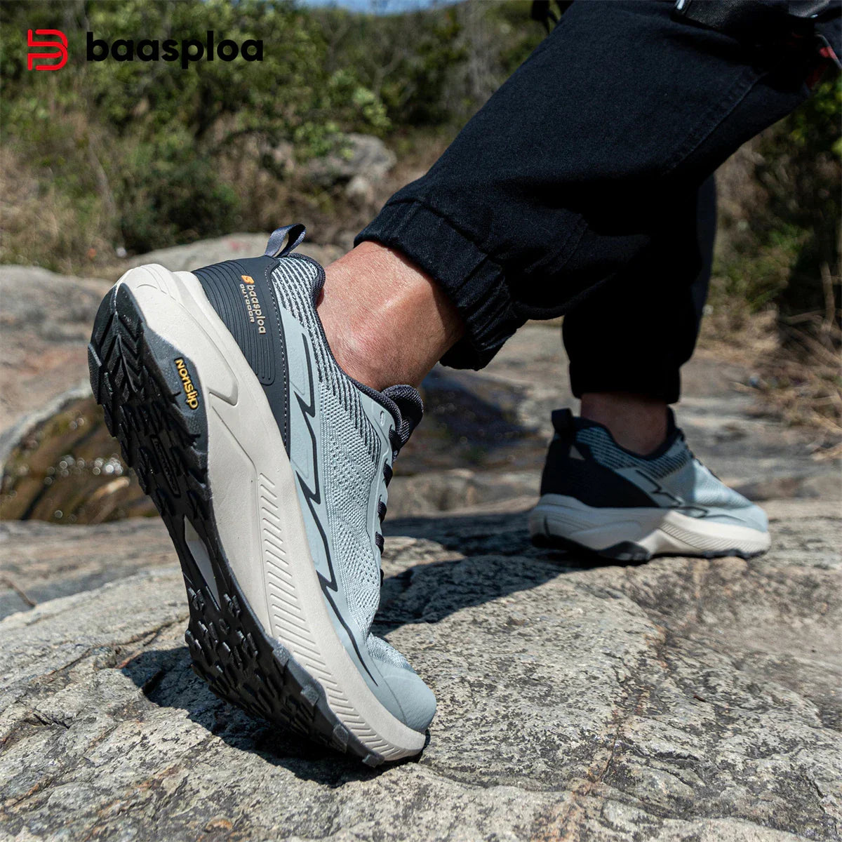 Baasploa Men Hiking Shoes Comfort Wear Resistant Outdoor
