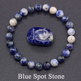 Real Natural Labradorite Stone Bead Bracelet Men Women