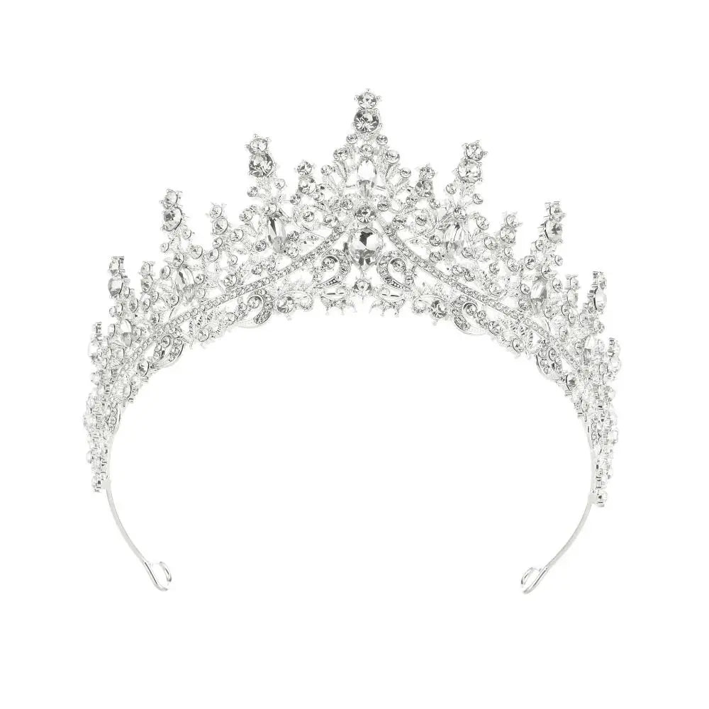 Vintage Queen Crown Durable Gorgeous Baroque Crystal Headbands