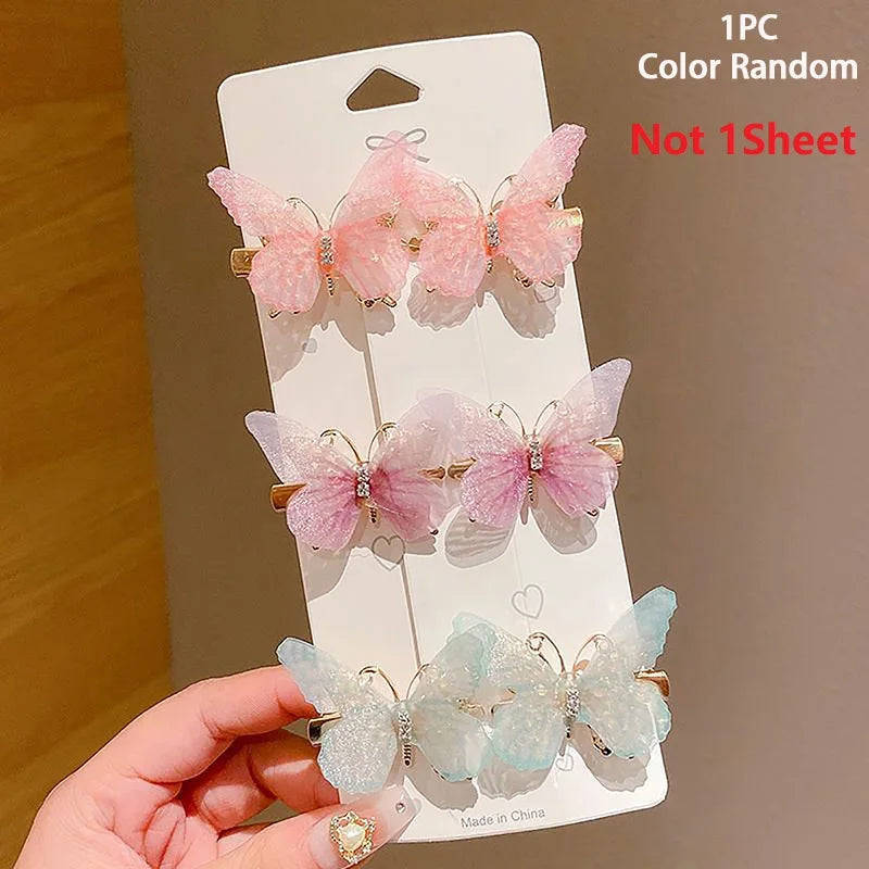 1pc Random Colorful Butterfly Hairpins Girl Hair Clips
